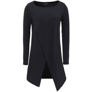 Forplay Long Asymmetric Longsleeve Dames Shirt met lange mouwen - zwart - S