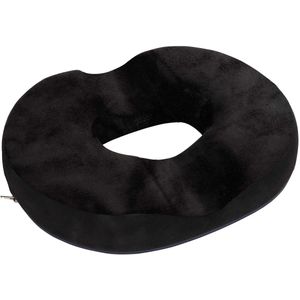 Kurtzy Geheugenschuim Donut Ring Kussen – Meet 41 x 33 x 6 cm – Zwart Velours Overtrek – Orthopedisch Kussen Zitje voor Stuitbeen, Aambeien, Stuitpijn, Prostaat & Zweren – Voor Thuis, Auto of Kantoor