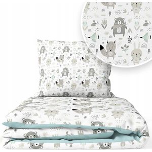 Kinderledikant Dekbedset 90x120cm met vulling - Dierenprint