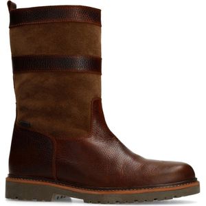 Manfield - Cognac - Leren Boots - Veterboots