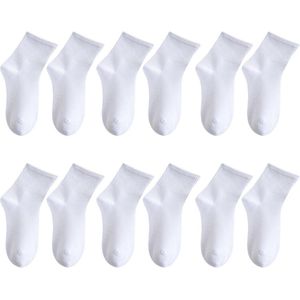 Zuiver-witte dames sokken - 6 paar teamsokken voor sport en ballet Maat Medium .