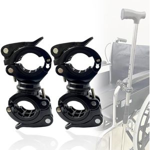 Wandelstok houder met 360 graden rotatie - geschikt voor rollators en scooters - 1 stuk - kunststof