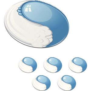 Onderzetters voor glazen - Rond - Een illustratie van Yin en Yang in water en wolken - 10x10 cm - Glasonderzetters - 6 stuks