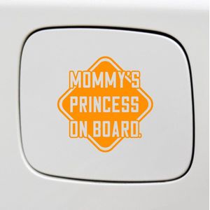 Bumpersticker - Mommys Princess On Board - 14x14 - Oranje