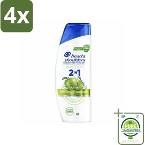 Head & Shoulders – 2-in-1 – Apple Fresh – 300 ml - Voordeelverpakking - 4 stuks - Anti-roos shampoo - 2-in-1 shampoo