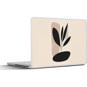 Laptop sticker - 13.3 inch - Plant - Beige - Japandi - 31x22,5cm - Laptopstickers - Laptop skin - Cover