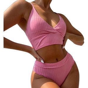 Hoge Taille Bikini Prestige - Roze - Zwemkleding Dames - Badpak