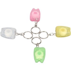 Allecto plus - Tandvorm Box Floss voor Mondverzorging en Tandenreiniging met sleutelhanger - Draagbare tongschraper en Dental Floss - Tandvorm Doos voor Reis Hygiëne Benodigdheden