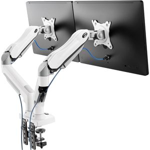 Monitor Arm 2 Schermen - Standaard - Verhoger - Wit