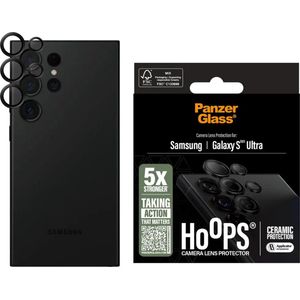 PanzerGlass Geschikt voor Samsung Galaxy S25 Ultra - Hoops Ceramic Camera Lens Protector Glas - Zwart