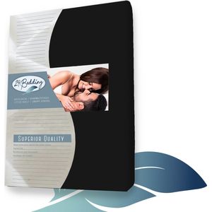 24-Bedding - Duopak 2 stuks !! - Hoeslaken - Dubbel Jersey - 100% katoen - 80x210 cm - 30 cm - Zwart - Extra zware kwaliteit 200 gr/m2