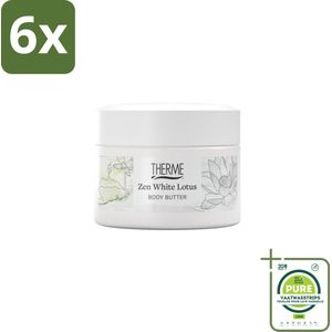 Therme - Zen White Lotus - Bodybutter - Hydraterend - Verzorgend - 75gr - Voordeelverpakking - 6 stuks - Lichaamsbalsem - Hydraterende bodybutter