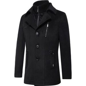 Versano Jack Heren Korte Mantel Manteljas Winterjas S - Zwart