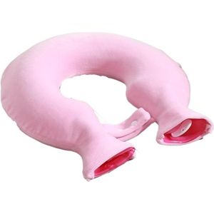 U-vormige nekwarmer met wikkel - Warme nek- en schouderpijn - 1400 ml - Afneembare deksel - Roze - Willekeurige voeringkleur