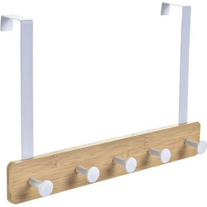 Kapstok voor deur Home ESPRIT Wit Metaal Bamboe 38,5 x 4,8 x 25,5 cm