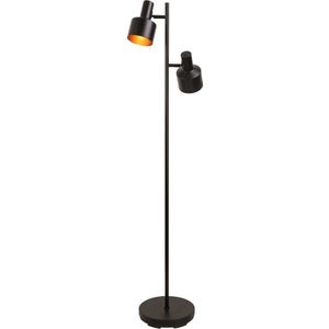 Vloerlamp Twinkle Zwart - hoogte 150cm - 2x E27 - IP20 > vloerlamp zwart | leeslamp zwart | staande lamp zwart | designlamp zwart