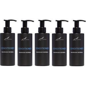 Hairconditioner Hammam Herbal 300 ml - met pomp - zwarte fles - set van 5 stuks - Voordeelverpakking