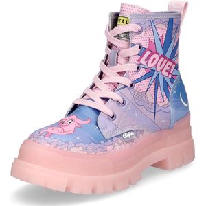 Buffalo dames veterboot Aspha Comic roze