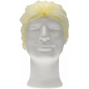 CMT® | 100 Wegwerp Haarnetjes | GEEL | non-woven | Latexvrij | Clip Caps