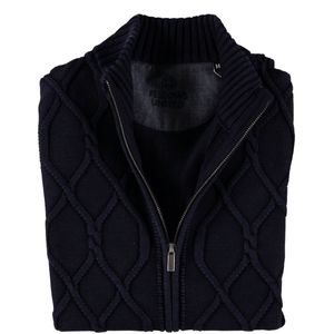 Fellows United Cardigan Vest Cable Overdye Navy (22.1115 - 110)
