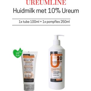 (voordelig 2) Ureumline U10 - 100ml + 250ml - U10 huidmilk - U10 -Ureumline U10 - 10% Ureum - Vegan voetcreme - Ureumline-10 - voetcreme bij droge voeten - Beste voetcreme