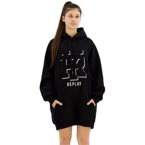 Replay W9057a.000.22706 Lang Mouw Jurk Zwart 2XS Vrouw