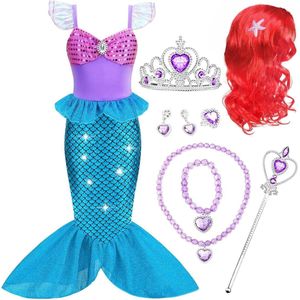 Zeemeerminnen Prinsessenjurk voor meisjes - 9-delige set met accessoires