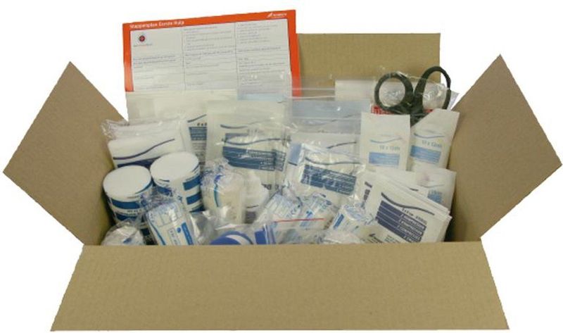 Navulling Verbandkoffer EHBO-BHV Compact - Inhoud 10 Wondpleisters - Kartonnen Verpakking