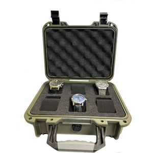 Tresor Watchbox - Zwarte Horlogekoffer - Transportkoffer voor maximaal 6 horloges - Zwart - Reiskoffer - Waterdicht - Afsluitbaar - Perfect voor reizen - Extreem beschermd - Sieradenkoffer
