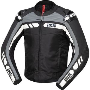 IXS RS-500 1.0 Zwart Grijs Wit Leather Textiele Motorjas - Maat 98 - Jas