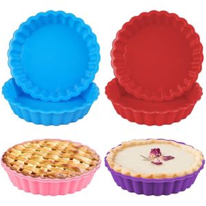 8 Siliconen Tarteletvormpjes - 11 cm - Mini Taartbodems, Anti-aanbak