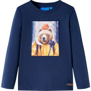 vidaXL-Kindershirt-met-lange-mouwen-berenprint-92-gemêleerd-marineblauw