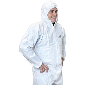 CROP Wegwerp Overall met capuchon - L