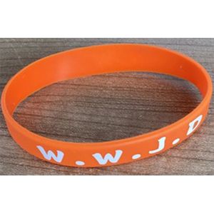 Siliconen Armband WWJD - Oranje