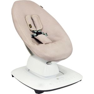 Ukje Wipstoelhoes geschikt voor 4Moms Mamaroo 5 Rockaroo Wipstoel - Hoes met Waterdichte Voering ter Bescherming van je Stoel - Perfecte Pasvorm - Met Gordelbeschermers - Makkelijk Wasbaar - Zacht Katoen - Beige Wafelstof