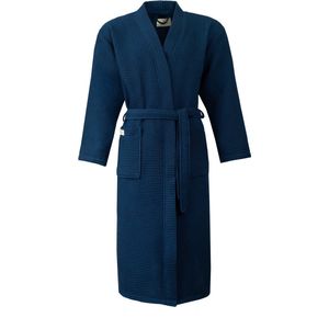 Linden&Green - Unisex Sauna Badjas - 100% Katoen Wafel Badjas - XXL - Navy - Katoen wafel - Kimono - Wafel Badjas dames - Wafel Badjas heren - Badjas dames en heren - XXL