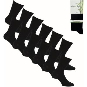 12 paar Bamboo Sokken - Bamboo Masonique - Zwart - Duurzaam en Milieuvriendelijk - Draagcomfort - 35/38