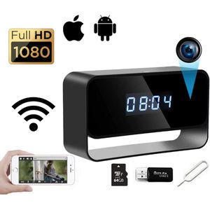 Trend Goods - Spy Camera Klok - Beveiligingscamera voor Binnen - FULL HD 1080P - Incl. 64GB Micro SD Kaart - Nachtzicht - Bewegingssensor