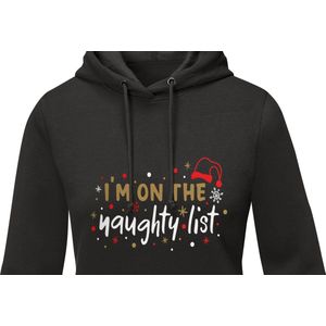 Unisex Kerst Hoodie - 'I am on the Naughty List' - De Must-Have voor de Feestdagen -Large