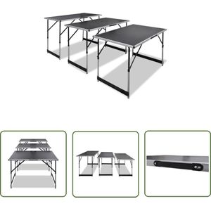 vidaXL Behangtafeltje - Behangtafel - Behangtafel inklapbaar en in hoogte verstelbaar 3 st - Vouwtafel - Meubel - DIY