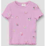 T-shirt - Motiefprint - Jersey - Ronde Hals - Kwartmouw