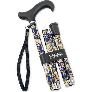 Wandelstok Opvouwbaar Bloemen Verstelbaar Ouderen Dames - Blauwe Bloemen