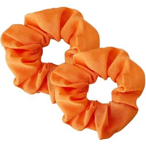 Scrunchie oranje 2 stuks - Meisje haarelastiekjes-Haarwokkel zomer| Nederland oranje Haarwokkel Koningsdag| wk/ek voetbal feestdagen| 2 stuks