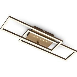 BRILONER - Plafondlamp - 3774017 - Zwenkbaar - Warm wit 3000K - Geheugenfunctie - Puntjes en frame afzonderlijk schakelbaar - 56 x 18 x 7,5 cm - Bruin-goud