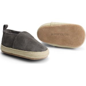 Supercute Espadrilles suède grijs 0 tot 6 maanden maat 16/18