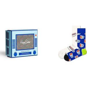 Happy Socks - Giftbox 2P - Sokken - Blauw & Wit - Uniseks