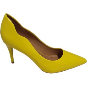 SUPERMODE-PUMPS-YELLOW-LAKLEER-HAK 7CM-SIZE 41