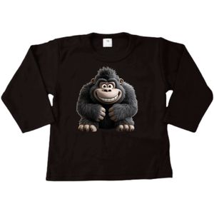 Shirt kind Gorilla - Kinder shirt met lange mouwen - Vrolijke print dieren - Maat 56