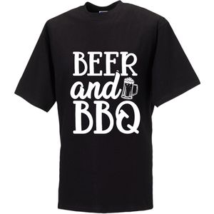 BEER AND BBQ bedrukte tshirt maat large