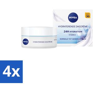 4 x NIVEA - Essentials Dagcrème - Hydraterende Gezichtscrème - Normale tot gemengde huid - SPF 30 - Met Vitamine E & Lotusextract - 50 ml - NIVEA Dagcrème - Hydraterende Dagcrème - Dagcrème Voor Normale Huid - Dagcrème Met SPF - Vitamine E Dagcrème